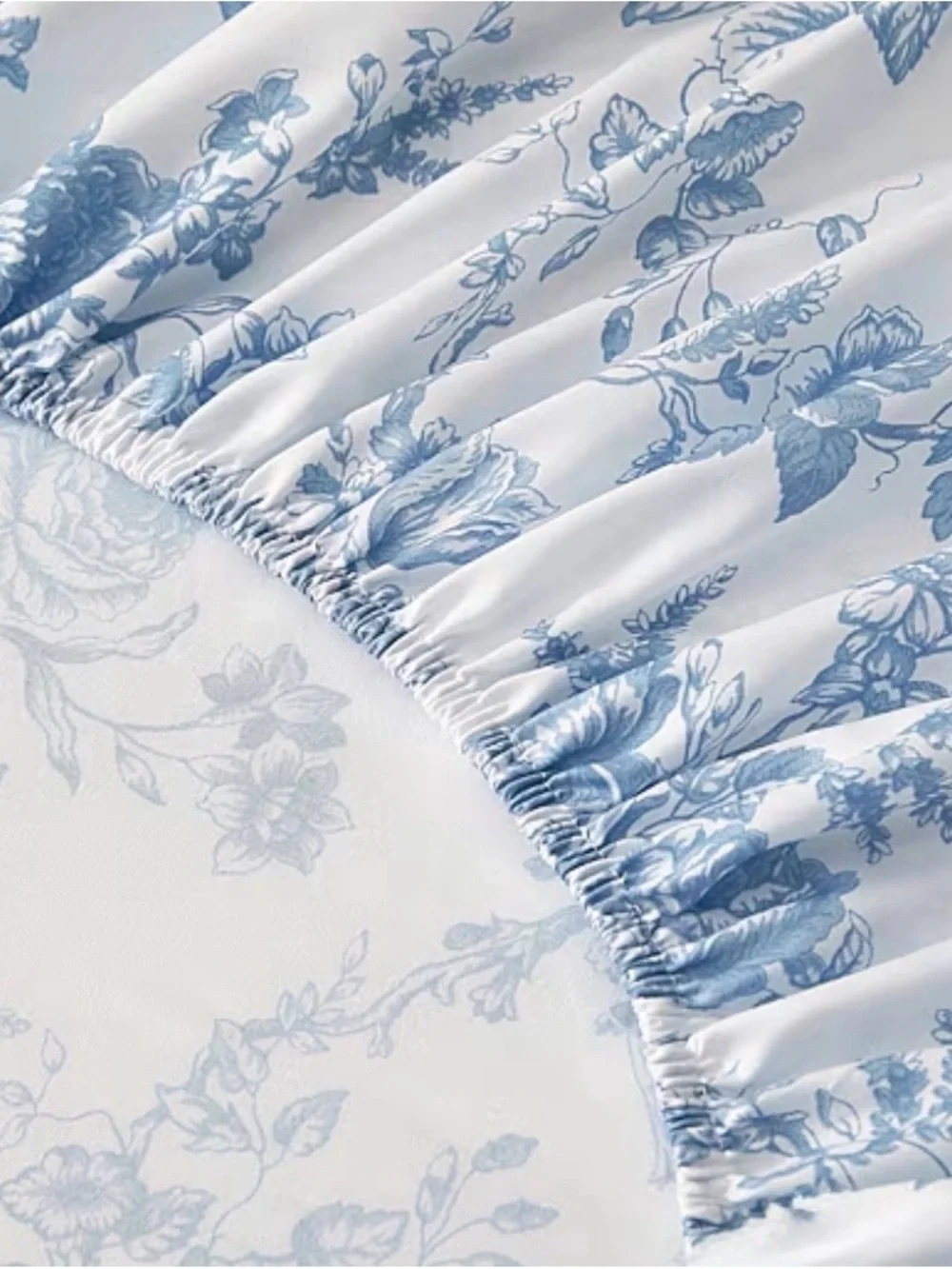 Charming Elegant TWIN XL Blue Toile Sheet Set ~. Shabby Chic Cottage Vibe